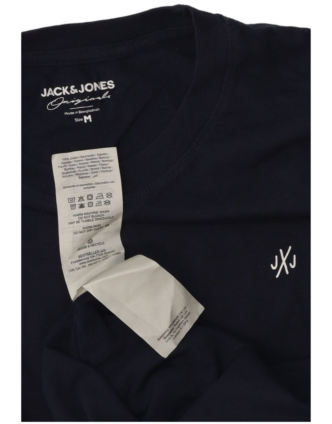 Jack & Jones T-Shirt Graphique Homme Bleu Marine Moyen Coton