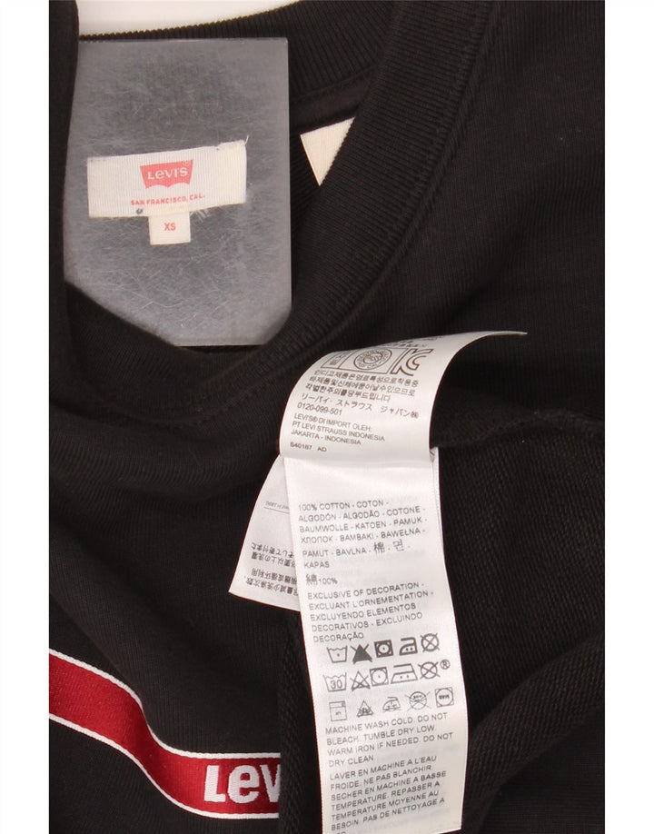 LEVI'S Sweat-shirt court surdimensionné pour femme UK 6 XS Noir rayé