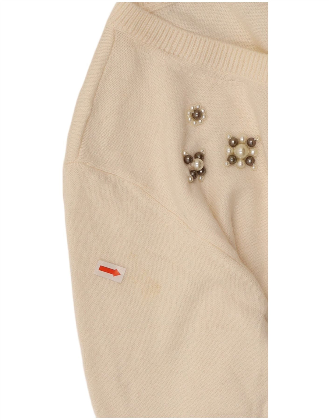 MARKS & SPENCER Pull col bateau pour femme UK 14 Large Blanc cassé