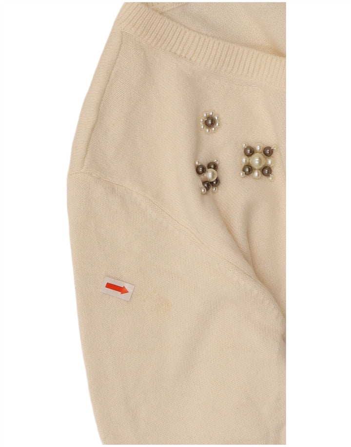 MARKS & SPENCER Pull col bateau pour femme UK 14 Large Blanc cassé