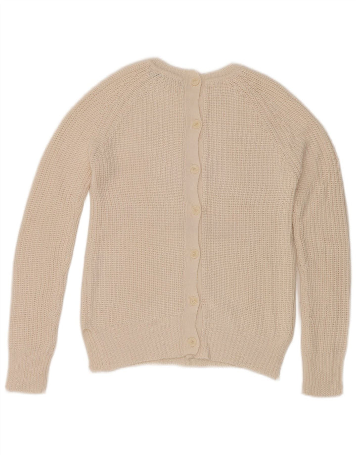 Zara Cardigan Femme Pull UK 14 Large Blanc Cassé