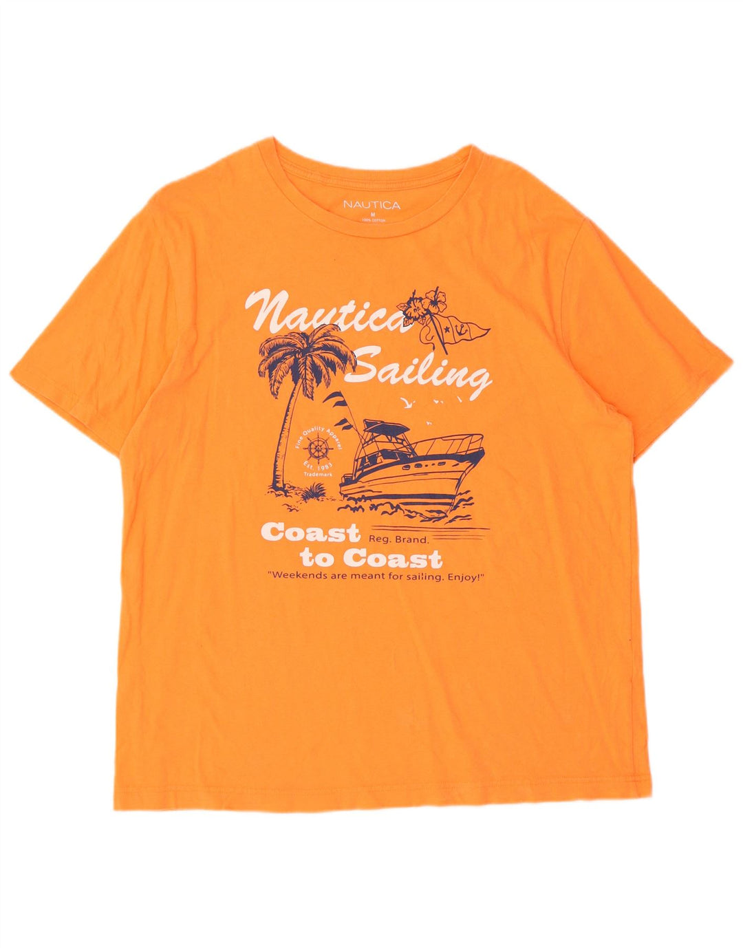 Nautica T-Shirt Graphique Homme Orange Moyen Coton