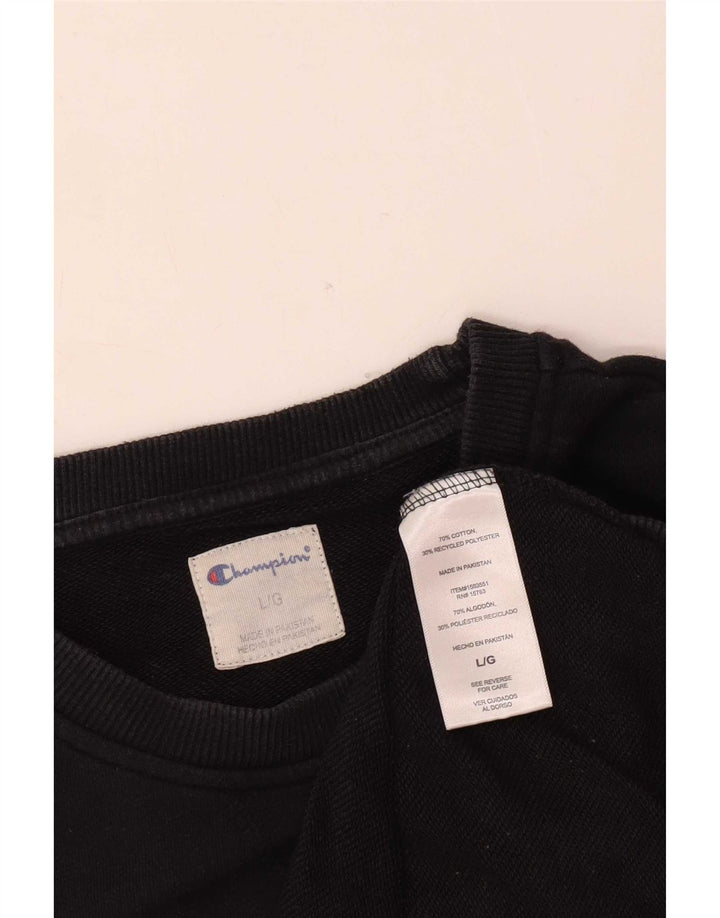 Champion Sweat-shirt pour homme en coton noir Taille L