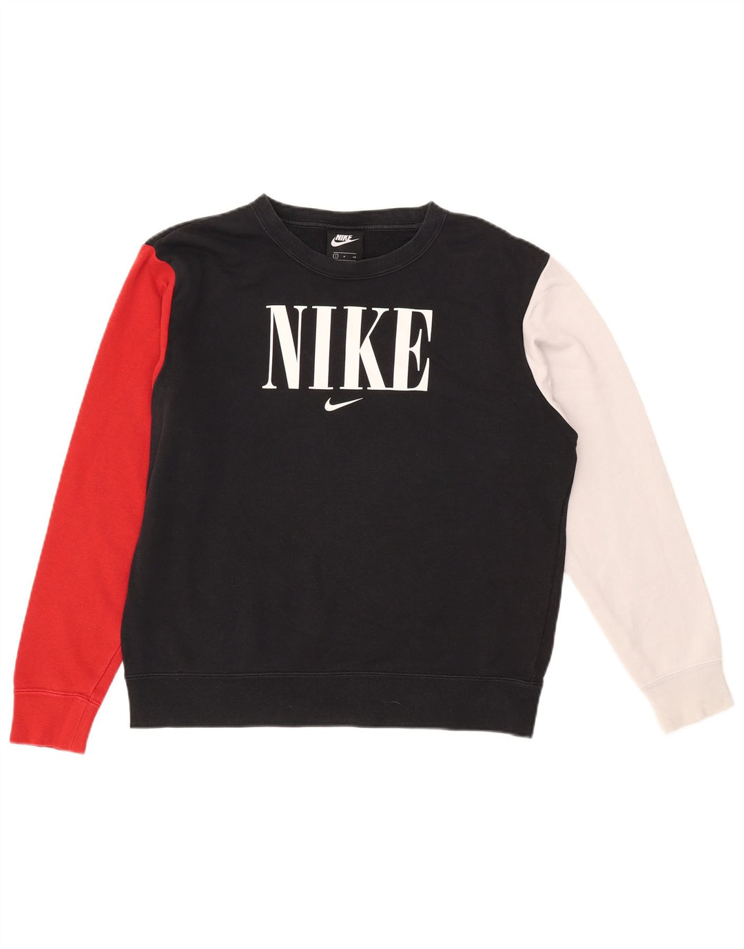 NIKE Sweat-shirt surdimensionné pour femme UK 10 Petit colorblock noir
