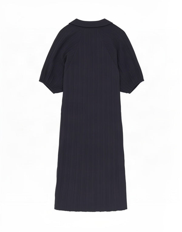 Zara Robe Polo Batwing Femme UK 10 Petite Viscose Bleu Marine