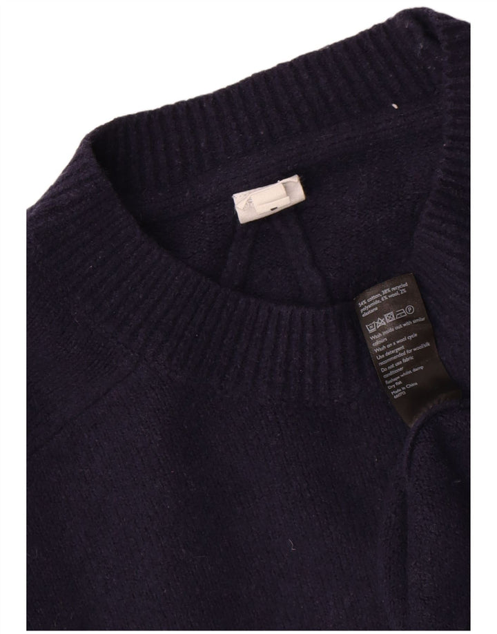 John Lewis Pull surdimensionné à col rond pour femme UK 14 Bleu marine moyen