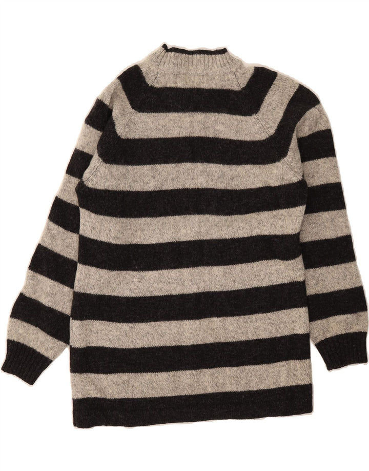 KAPPA Womens Turtle Neck Jumper Sweater UK 10 Small Black Striped Vintage Kappa and Second-Hand Kappa from Messina Hembry 