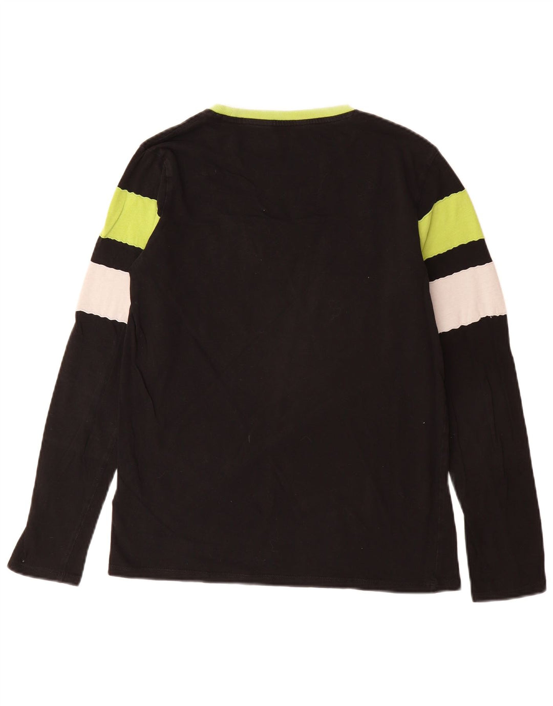 GUESS Haut Graphique Garçon Manches Longues 15-16 ans Coton Rayé Noir