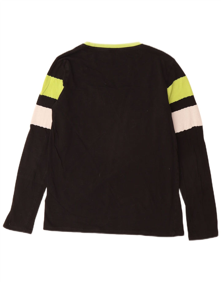 GUESS Haut Graphique Garçon Manches Longues 15-16 ans Coton Rayé Noir