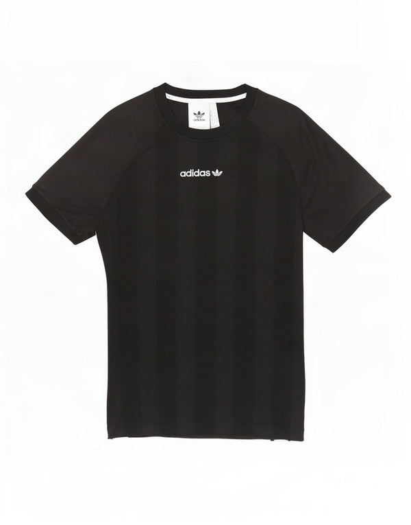 Adidas T-shirt graphique pour hommes, petit haut en polyester color block noir