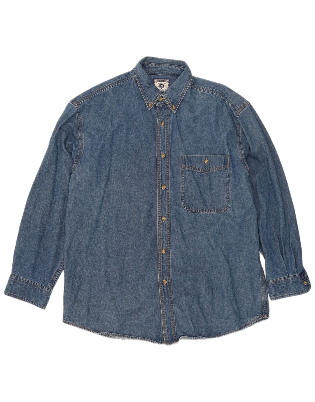 Lee Chemise en Jean Graphique Homme Bleu Coton Large