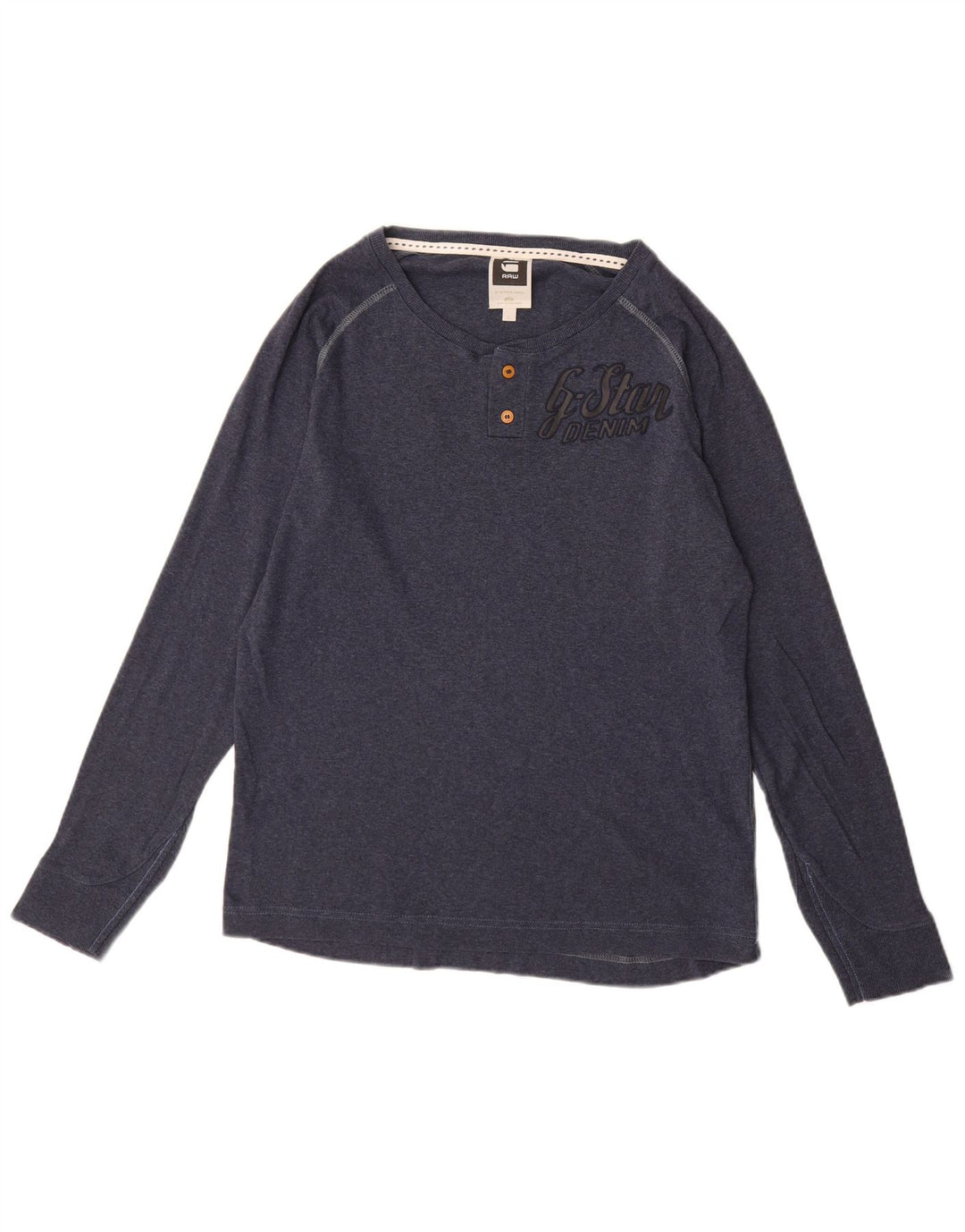 G-STAR Haut graphique à manches longues pour hommes en coton bleu marine grand