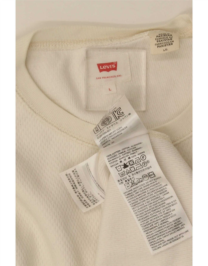 Levi's Haut à Manches Longues Homme Blanc Large Coton