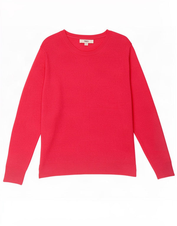 Marks & Spencer Pull col bateau pour femme UK 18 XL Acrylique rose
