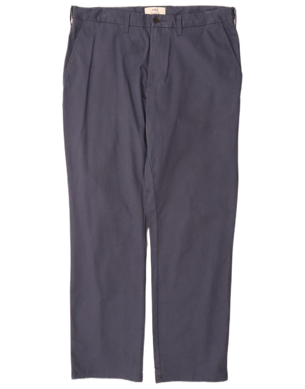 Marks & Spencer Pantalon Chino Coupe Regular Homme W36 L31 Bleu Marine Coton