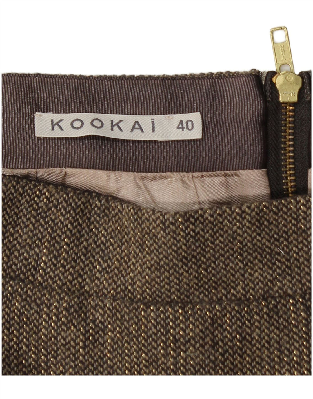 KOOKAI Mini jupe femme EU 40 Medium W30 marron polyester