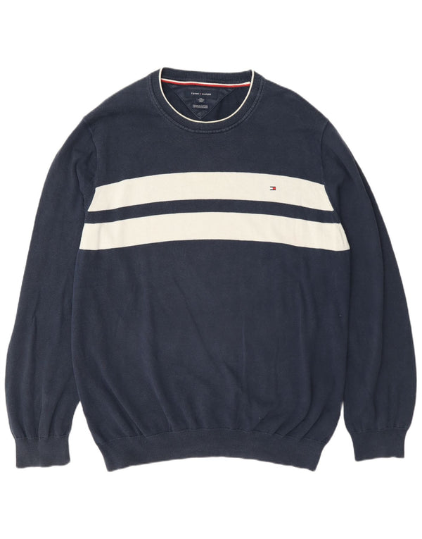 Tommy Hilfiger Pull à col rond pour homme 2XL Bleu marine Colourblock