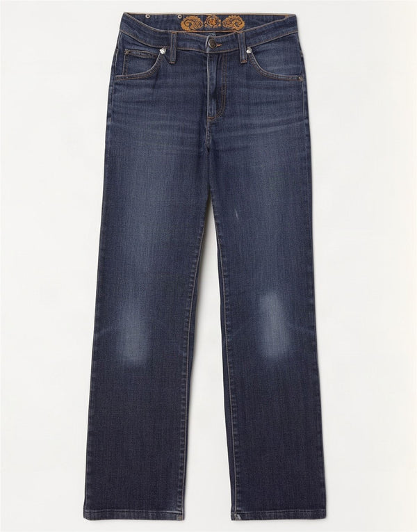 Marlboro Classics Jean droit vieilli pour femme W28 L29 Bleu marine