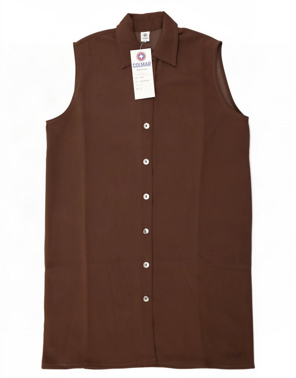 Colmar Chemisier transparent sans manches pour femme UK 16 Large Marron