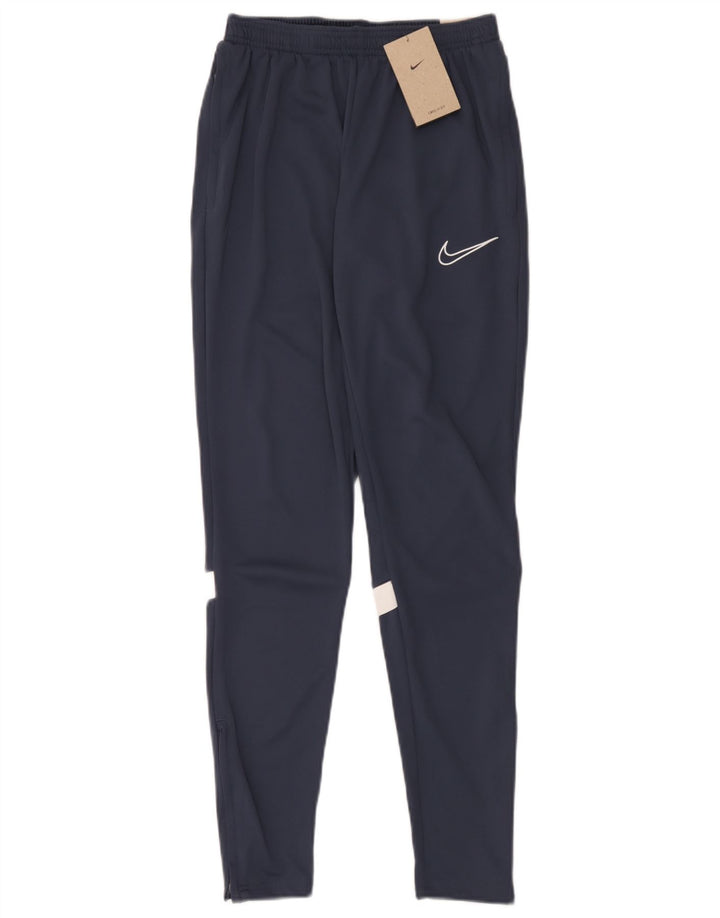 Nike Pantalon de survêtement Dri Fit pour homme Taille S Bleu marine Colorblock Polyester