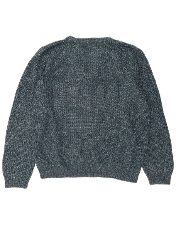 Marks & Spencer Pull Col Bateau Homme XL Bleu Acrylique