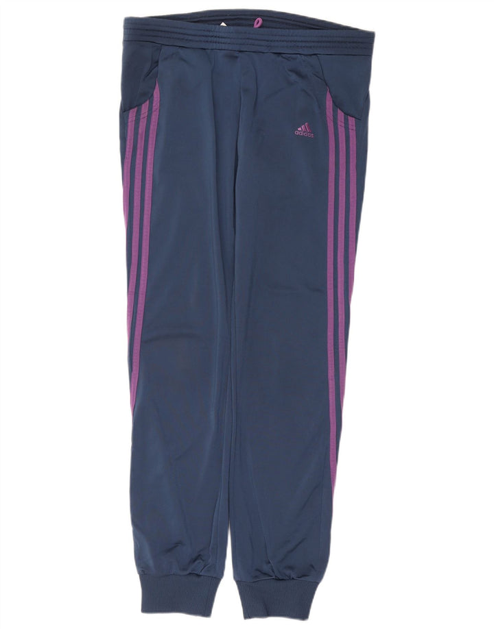 ADIDAS Pantalon de survêtement pour femme Joggers UK 10 Small Bleu marine Polyester