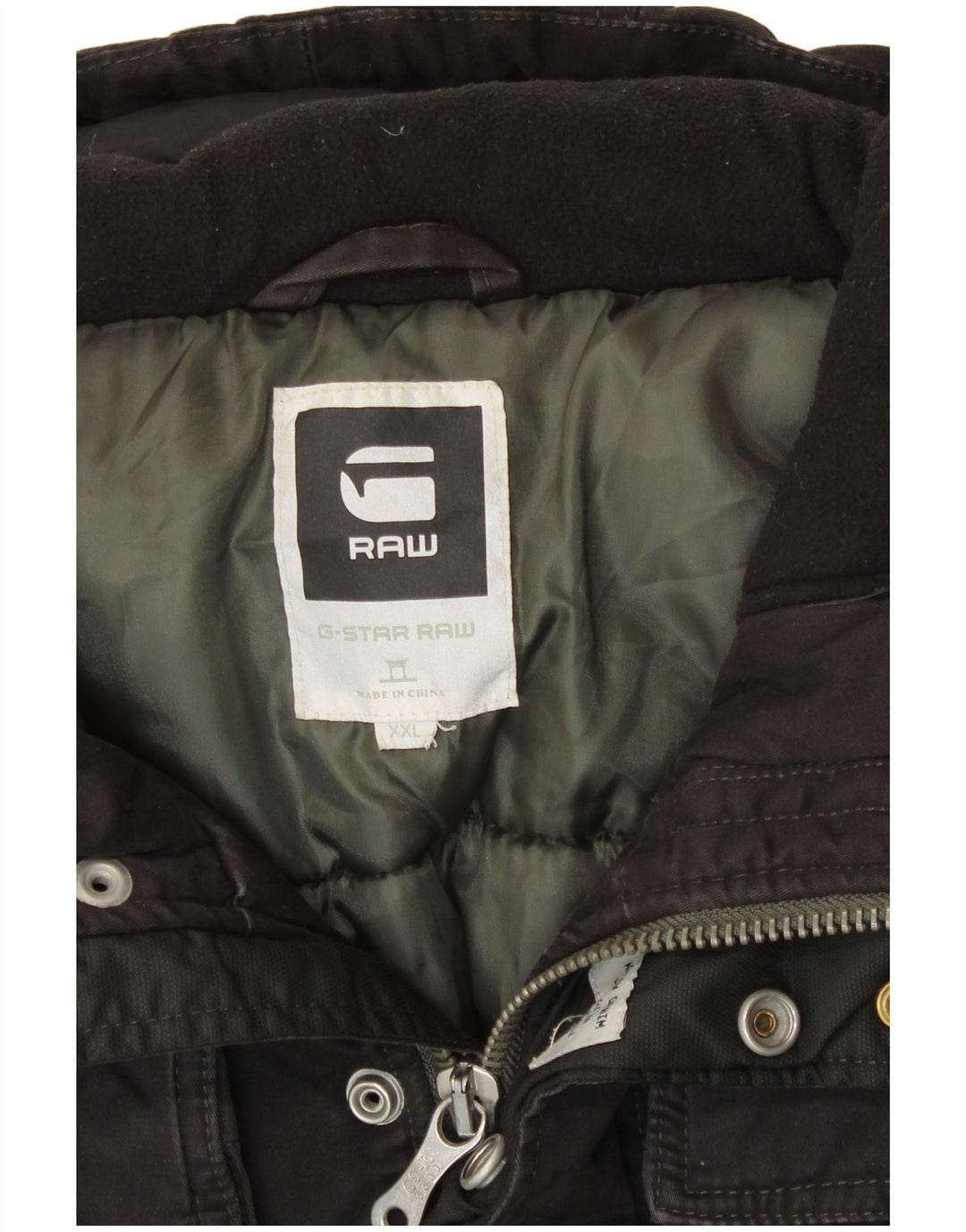 G-STAR Veste Bomber à Capuche Homme UK 44 2XL Coton Noir