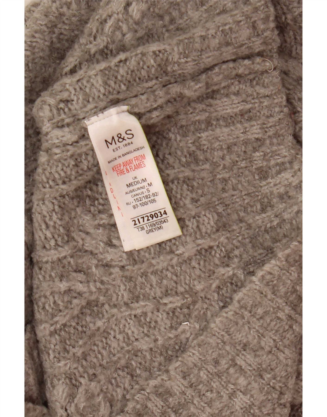Marks & Spencer Pull surdimensionné à col roulé pour femme UK 14 Gris moyen