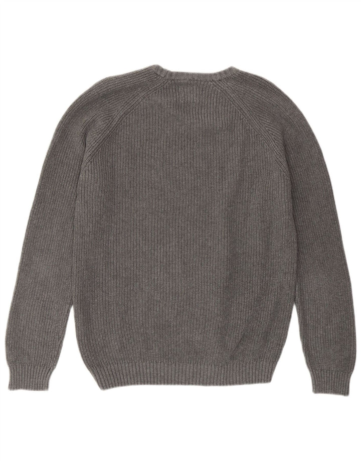 Zara Pull Col Rond Homme Gris Moyen Coton