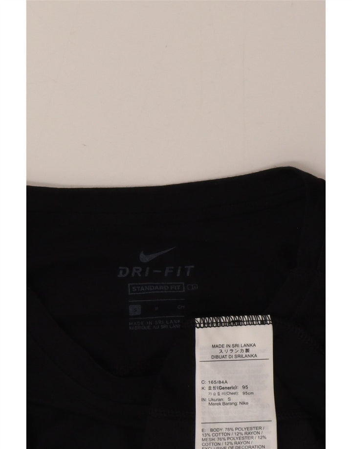 Nike Hommes Dri Fit Standard Fit Graphic T-Shirt Haut Petit Noir Polyester