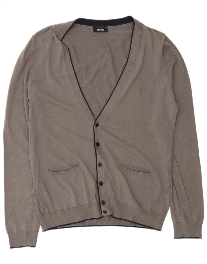 Sisley Cardigan Pull Large Gris Coton Homme