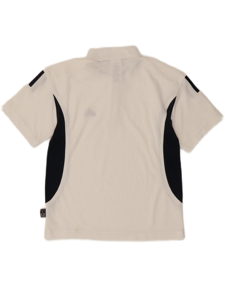 Polo Adidas Garçon Climalite 7-8 ans Blanc Colorblock Polyester