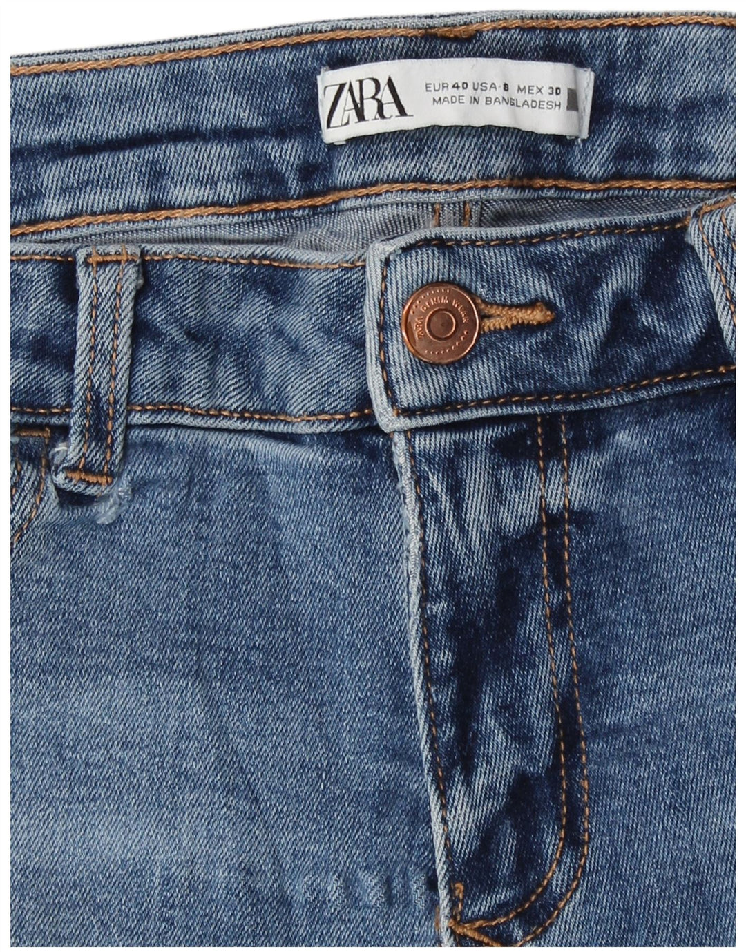 Zara Jean skinny pour femme EU 40 Medium W30 L27 Bleu
