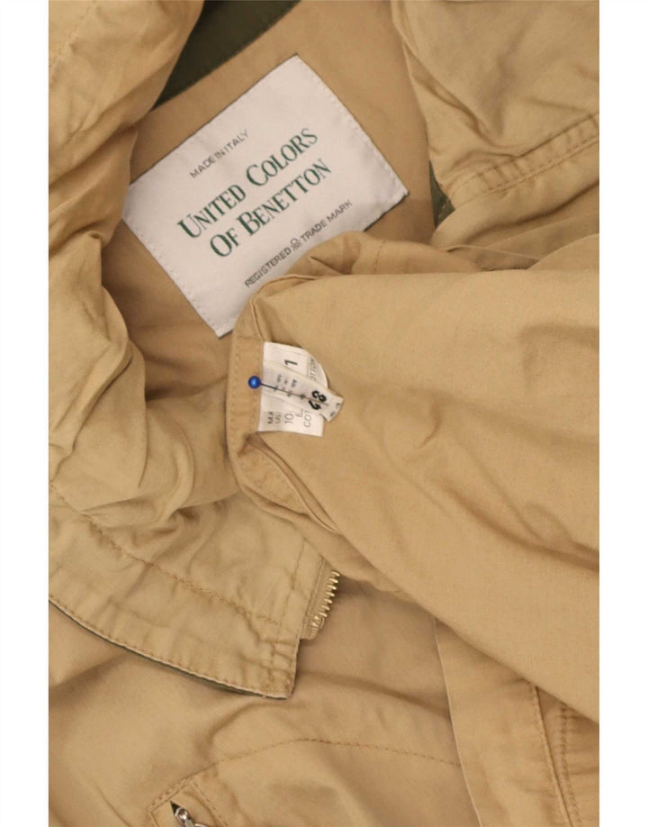 Benetton Veste utilitaire à capuche coupe ample pour homme IT 48 coton beige moyen