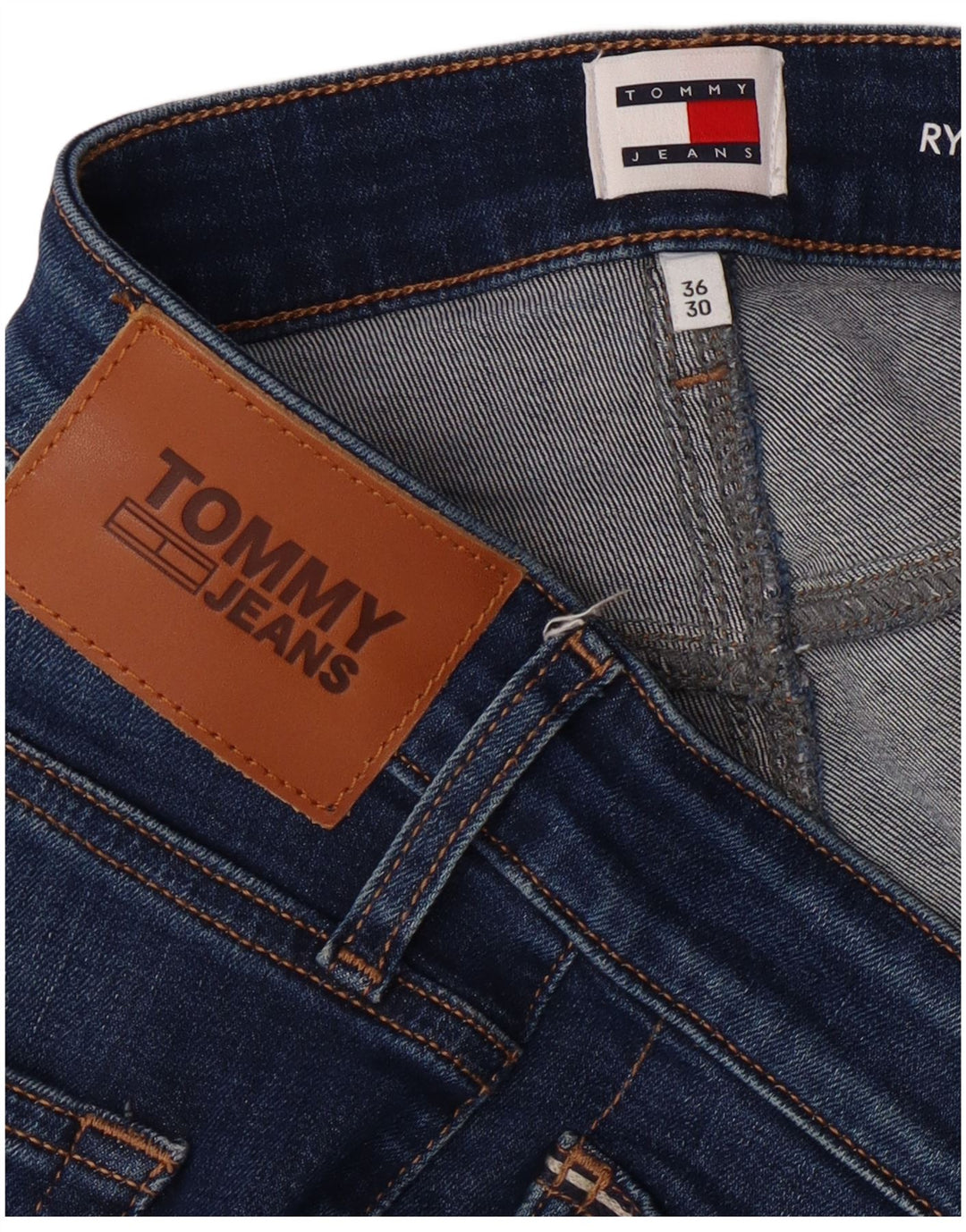 TOMMY HILFIGER Jean Droit Ryan Regular Fit Homme W36 L30 Bleu Coton