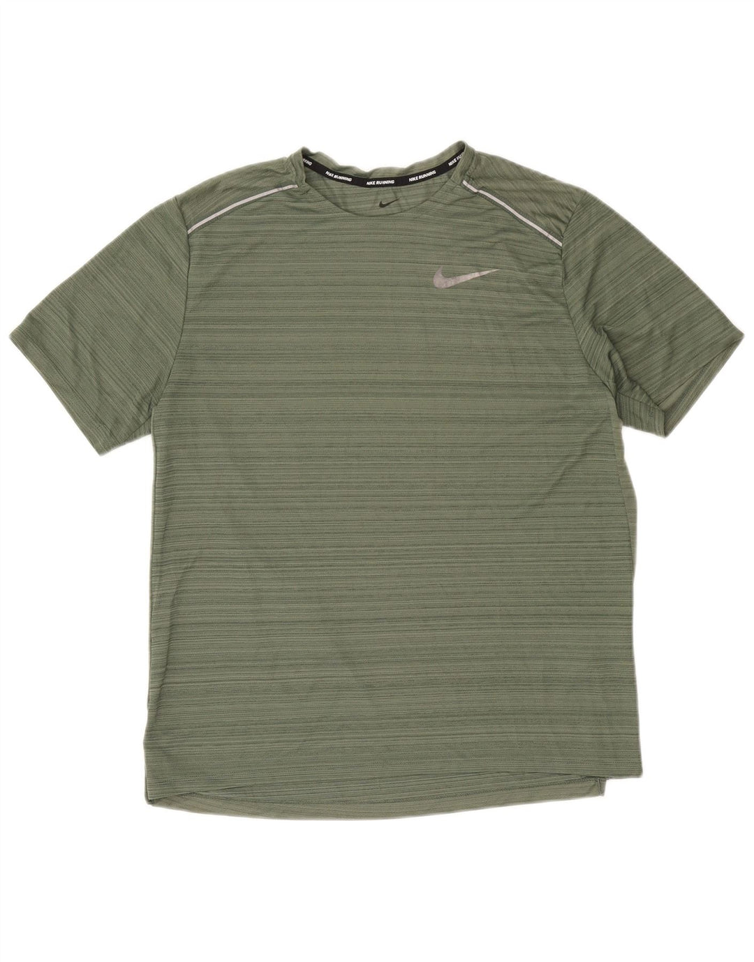 Nike T-shirt Dri Fit pour homme en polyester à fines rayures vertes