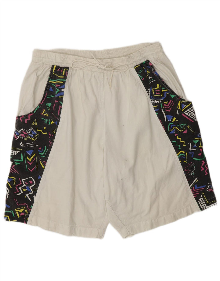 Short de sport vintage pour hommes XL Colorblock blanc