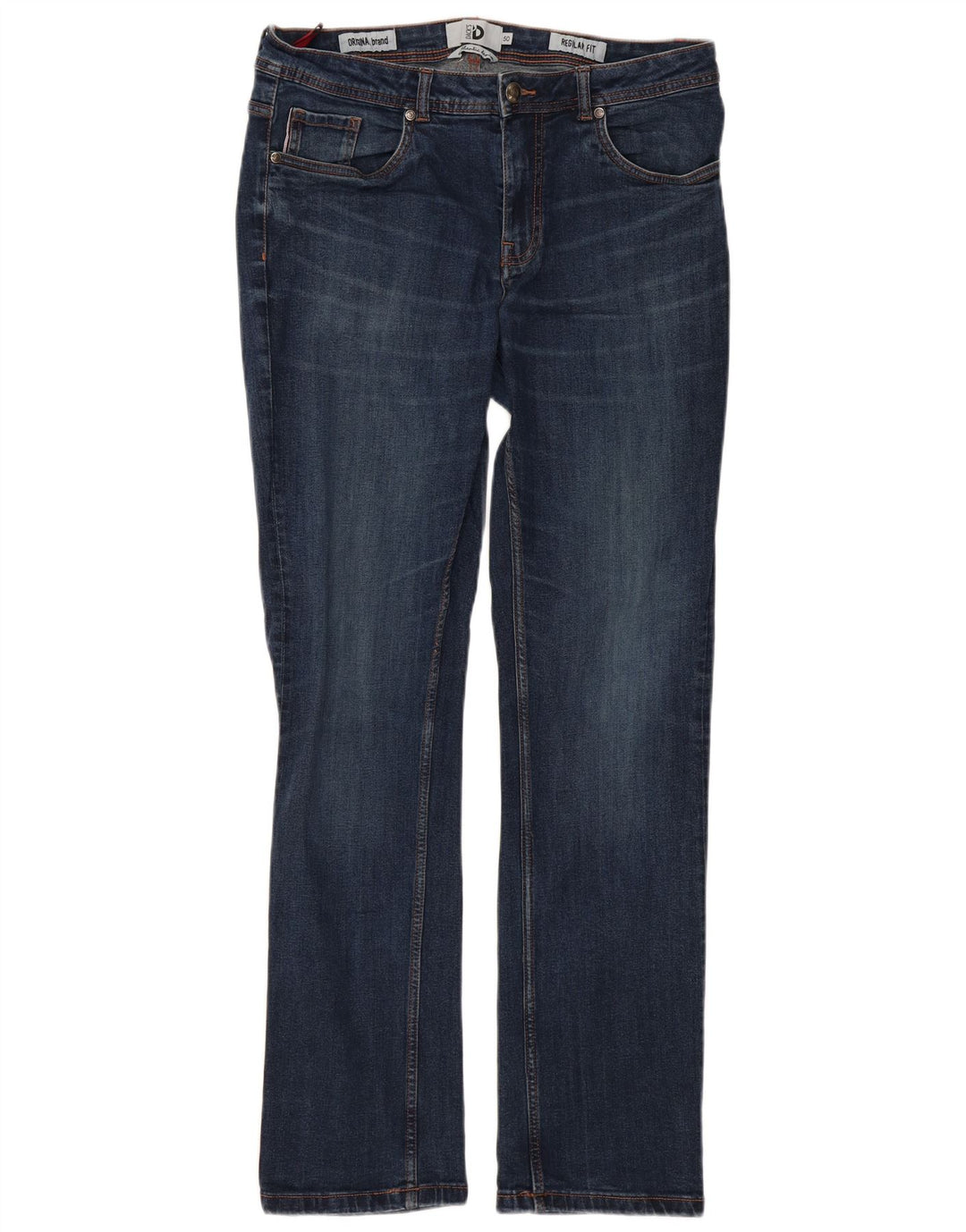 Dack's Jean droit régulier pour homme IT 50 Large W34 L32 Bleu Coton