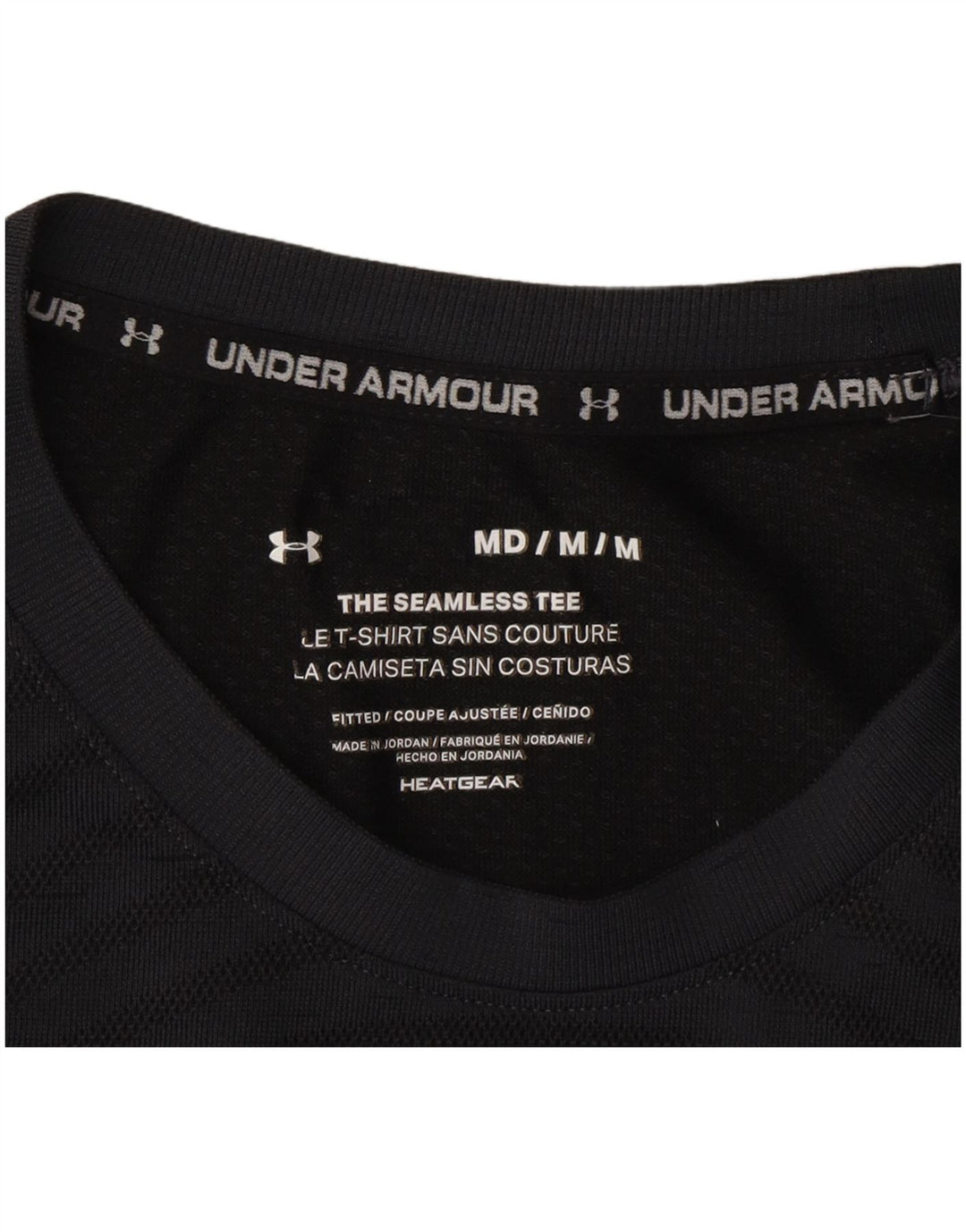 Under Armour Tee-Shirt Heat Gear Homme Gris Moyen Rayé Polyester