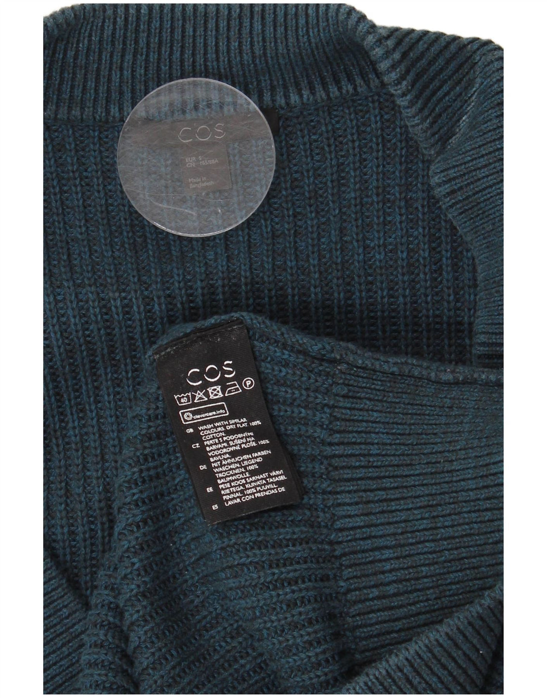 COS Cardigan surdimensionné à manches 3/4 pour femme UK 10 Petit Bleu marine