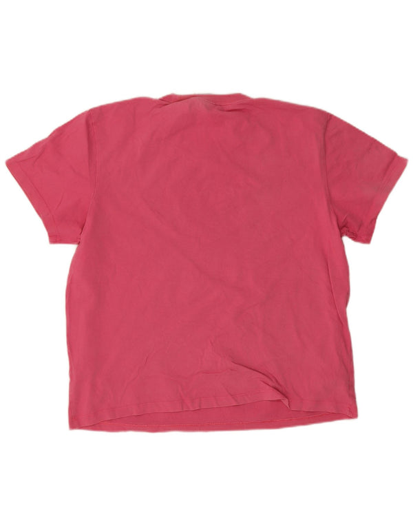 Adidas T-shirt graphique surdimensionné pour femme UK 8/10 Petit coton rose