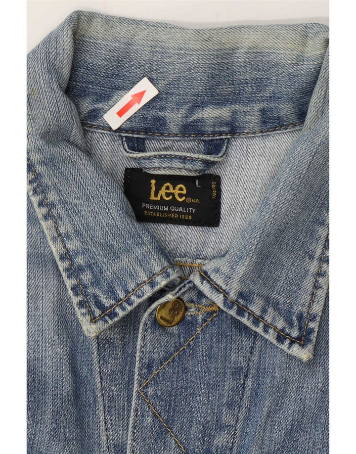 Lee Veste en jean Rider pour homme UK 40 Large Bleu Coton