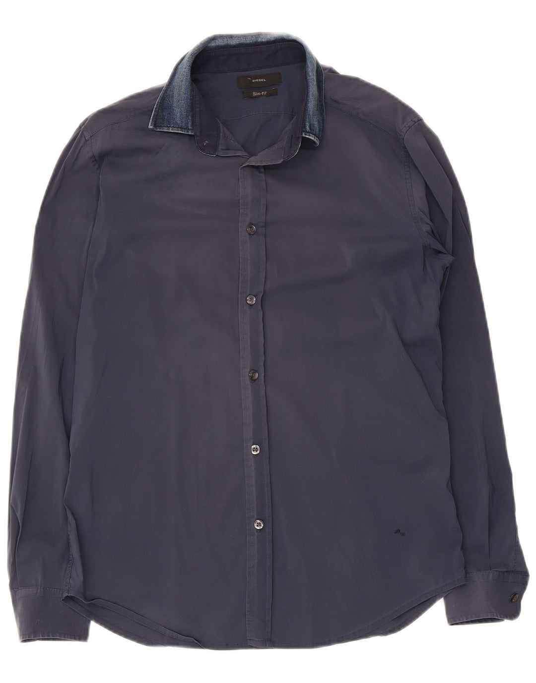 Diesel Chemise Slim Fit Bleu Marine Moyen Coton Homme