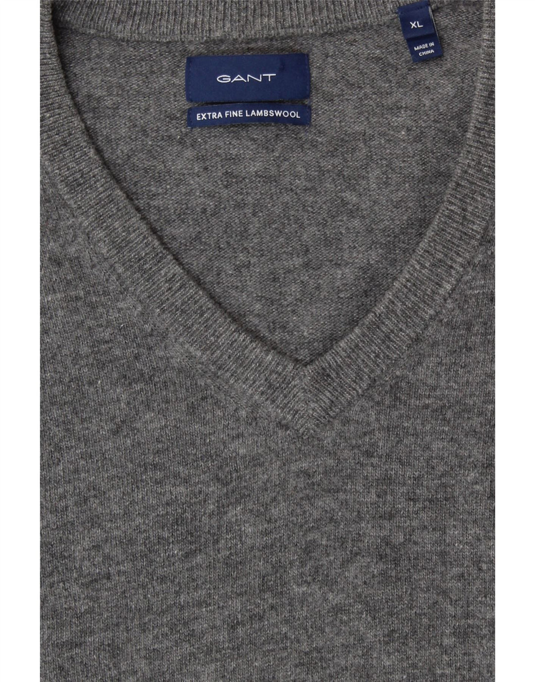 GANT Pull col V Homme XL Gris Laine d'Agneau