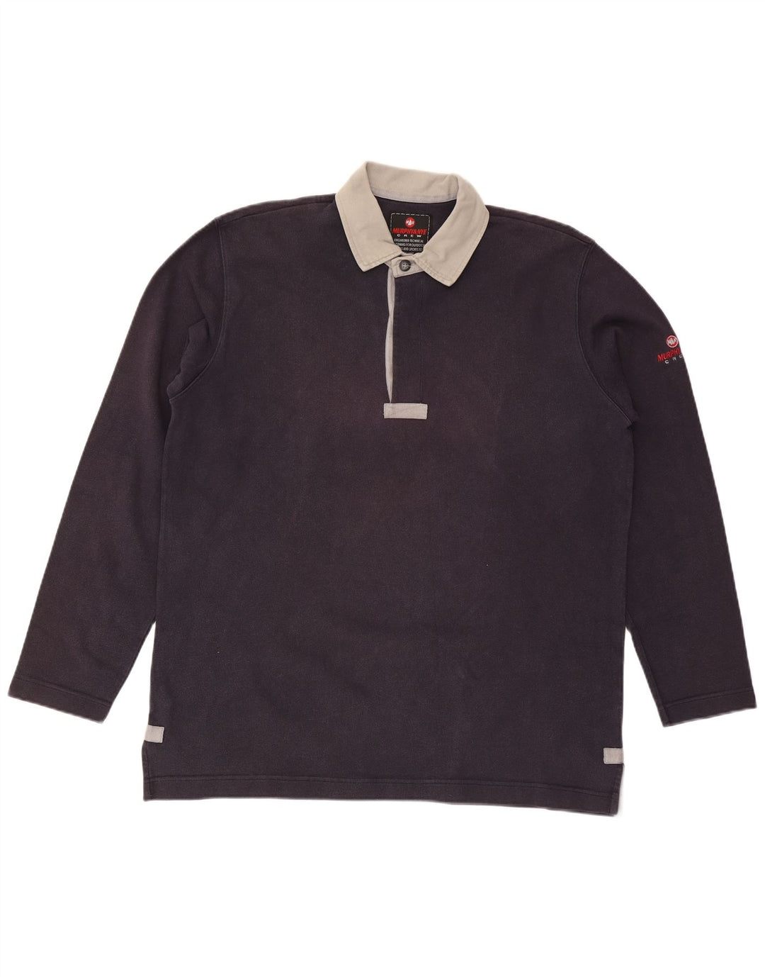 MURPHY & NYE Polo de rugby à manches longues pour homme 2XL en coton bleu marine
