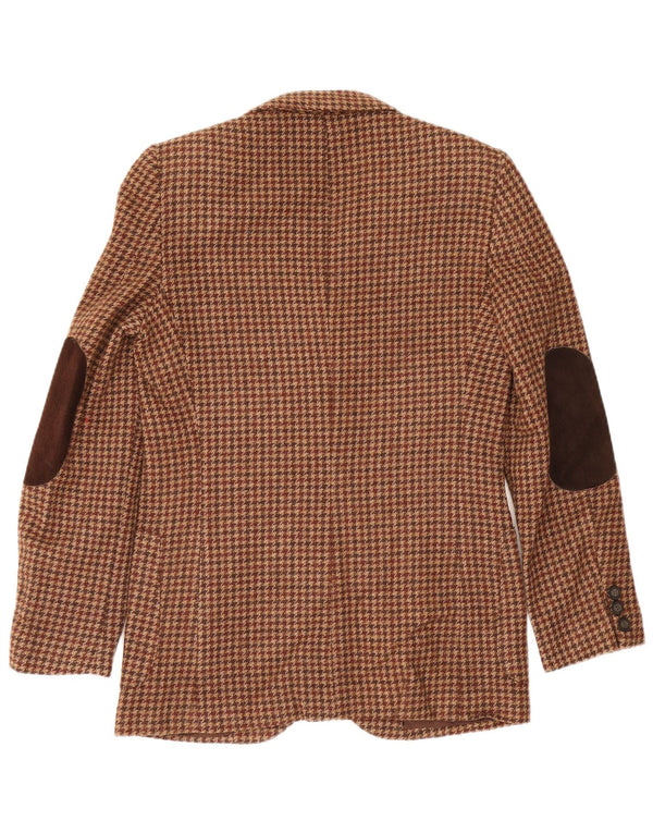 Kemitch Veste blazer à 2 boutons pour homme EU 46 Petit pied de poule marron