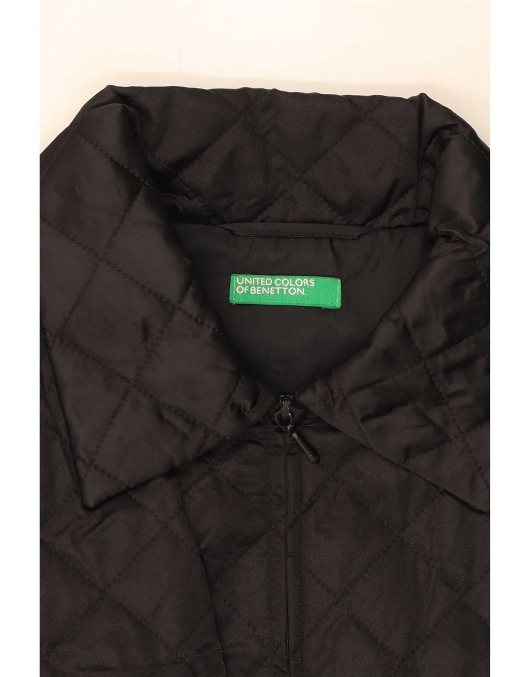 Benetton Gilet matelassé pour femme UK 16 Large Noir Polyamide