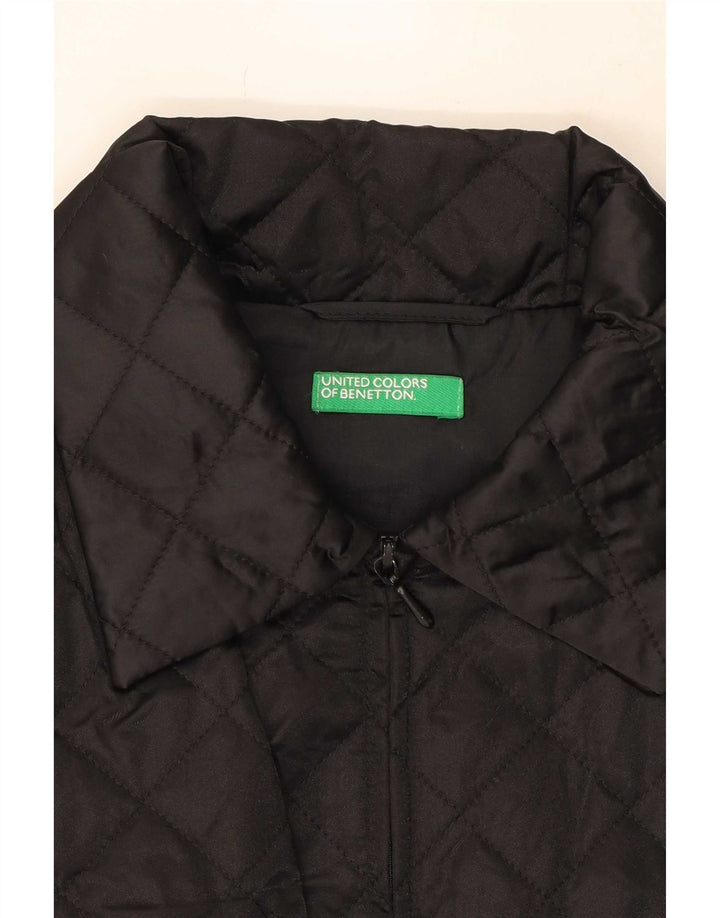 Benetton Gilet matelassé pour femme UK 16 Large Noir Polyamide