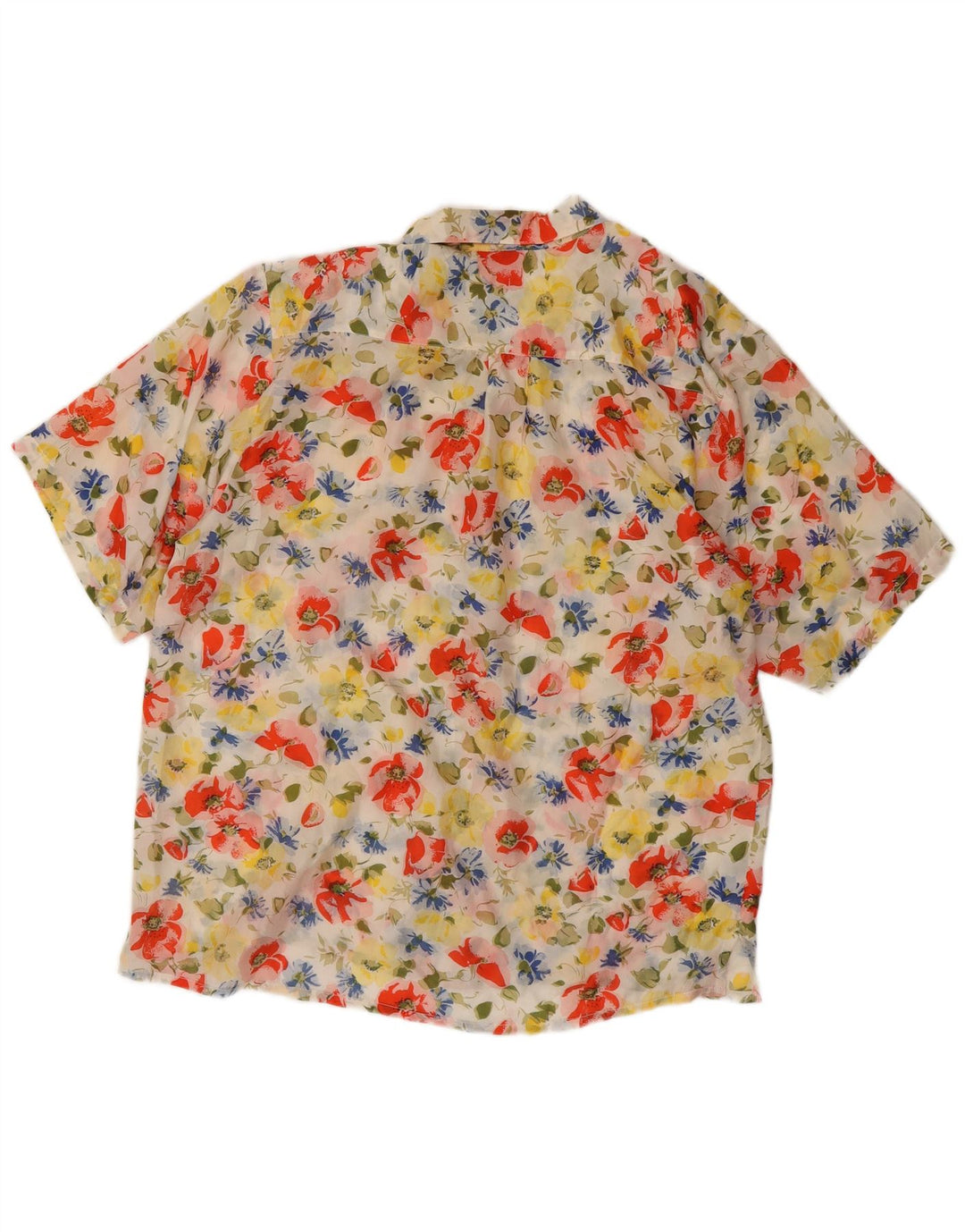 chemise à manches courtes vintage pour hommes grande soie florale multicolore