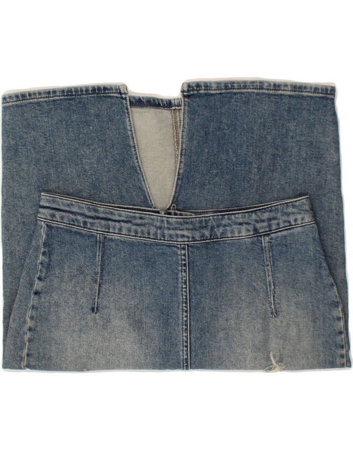 CALVIN KLEIN Womens Distressed Denim Skirt W30 Medium Blue Vintage Calvin Klein and Second-Hand Calvin Klein from Messina Hembry 